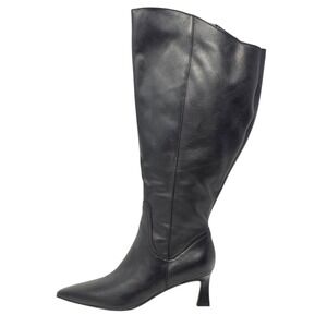 Naturalizer  Extra Wide Calf Knee High Boots Black Leather Pointed Toe Heel 7.5